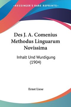 portada Des J. A. Comenius Methodus Linguarum Novissima: Inhalt Und Wurdigung (1904) (in German)