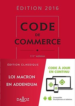 portada Code de Commerce 2016