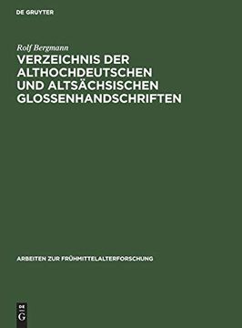 portada Verzeichnis der Althochdeutschen und Altsächsischen Glossenhandschriften (in German)