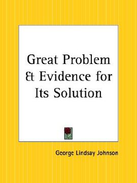 portada great problem and evidence for its solution (in English)
