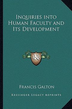 portada inquiries into human faculty and its development (en Inglés)
