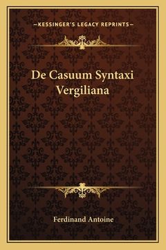 portada De Casuum Syntaxi Vergiliana (en Latin)