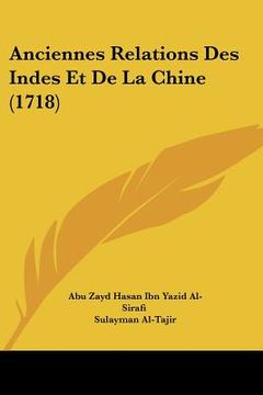 portada anciennes relations des indes et de la chine (1718) (en Inglés)
