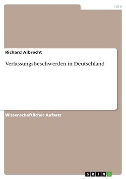 portada Verfassungsbeschwerden in Deutschland (en Alemán)