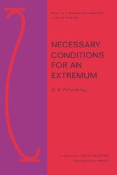 portada necessary conditions for an extremum (en Inglés)