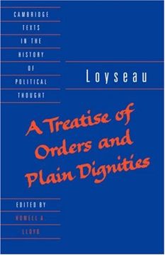 portada A Treatise of Orders and Plain Dignities Hardback (Cambridge Texts in the History of Political Thought) (in English)
