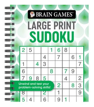 portada Brain Games - Large Print Sudoku (Swirls) (en Inglés)