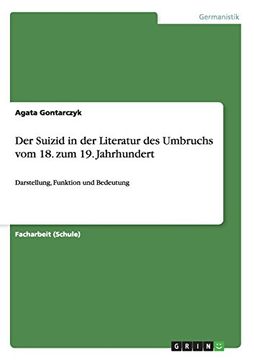 portada Der Suizid in der Literatur des Umbruchs vom 18. zum 19. Jahrhundert