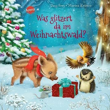 portada Was Glitzert da im Weihnachtswald? Pappbilderbuch zu Weihnachten mit Ausklappseiten und Stanzungen ab 2 Jahren (en Alemán)