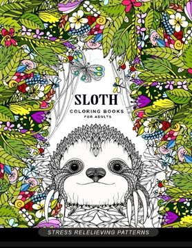 portada Sloth coloring book for adults: (Animal Coloring Books for Adults)