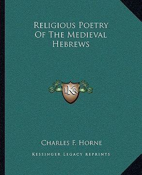 portada religious poetry of the medieval hebrews (in English)