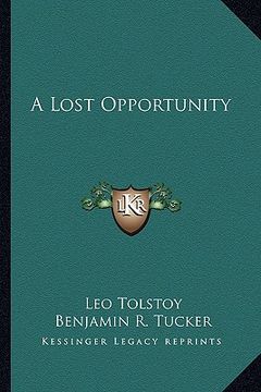 portada a lost opportunity (in English)