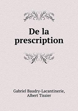 portada De la Prescription (en Francés)