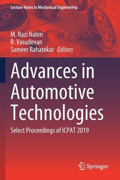 portada Advances in Automotive Technologies: Select Proceedings of Icpat 2019 (in English)