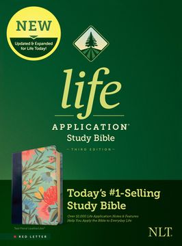 portada Nlt Life Application Study Bible, Third Edition, Teal: New Living Translation, Teal Floral, Leatherlike (en Inglés)