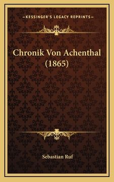 portada Chronik Von Achenthal (1865) (in German)