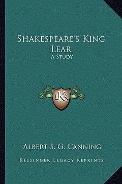portada shakespeare's king lear: a study (in English)