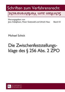 portada Die Zwischenfeststellungsklage Des § 256 Abs. 2 Zpo (en Alemán)