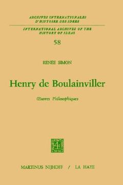 portada henry de boulainviller tome i: oeuvres philosophiques (en Inglés)