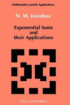 portada exponential sums and their applications (en Inglés)