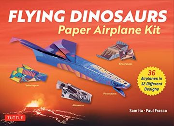 portada Flying Dinosaurs Paper Airplane Kit: 36 Airplanes in 12 Different Designs! (en Inglés)