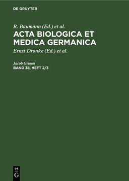 portada Acta Biologica et Medica Germanica. Band 38, Heft 2/3 (en Alemán)