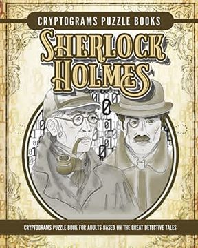 portada Cryptogram Sherlock Holmes Puzzle Books: Cryptogram Puzzle Book for Adults Based on the Great Detective Tales 