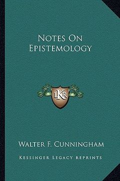 portada notes on epistemology