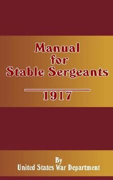 portada manual for stable sergeants (en Inglés)
