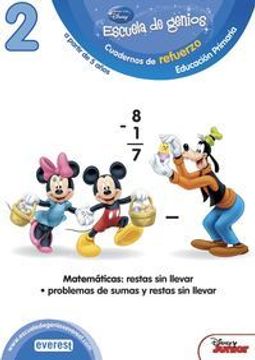 portada Escuela De Genios. Matemáticas: Restas Sin Llevar. Problemas De Sumas Y Restas Sin Llevar. 5-6 Años (in Spanish)