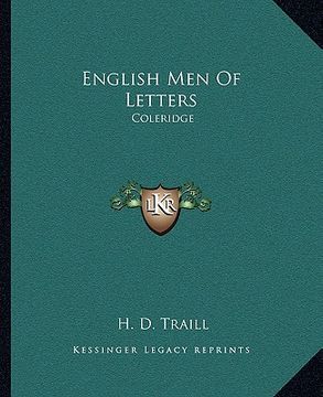 portada english men of letters: coleridge (en Inglés)