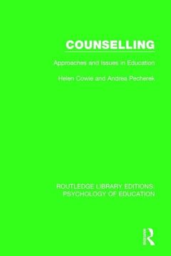 portada Counselling: Approaches and Issues in Education (en Inglés)