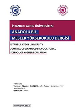 portada Istanbul Aydin University Journal of Anadolu bil Vocational School of Higher Education (Year 12 Nunber 47) (en Inglés)