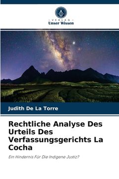 portada Rechtliche Analyse Des Urteils Des Verfassungsgerichts La Cocha (en Alemán)