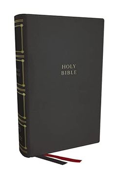 portada Nkjv, Compact Center-Column Reference Bible, Leathersoft, Gray, red Letter, Comfort Print