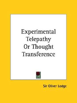 portada experimental telepathy or thought transference (en Inglés)