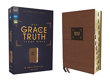 portada The Grace and Truth Study Bible: New International Version, Brown, Leathersoft, red Letter, Comfort Print (in English)