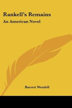 portada rankell's remains: an american novel (en Inglés)