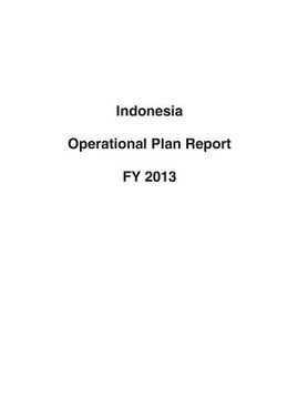 portada Indonesia Operational Plan Report FY 2013 (en Inglés)