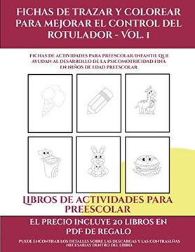 portada Libros de Actividades Para Preescolar (Fichas de Trazar y Colorear Para Mejorar el Control del Rotulador - vol 1)