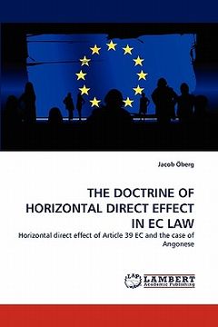 portada the doctrine of horizontal direct effect in ec law (en Inglés)