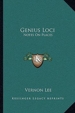 portada genius loci: notes on places (en Inglés)