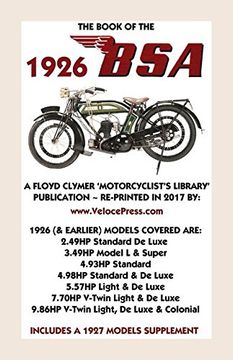 portada BOOK OF THE 1926 BSA - INCLUDES A 1927 MODELS SUPPLEMENT