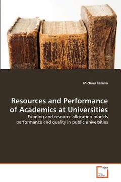 portada resources and performance of academics at universities (en Inglés)