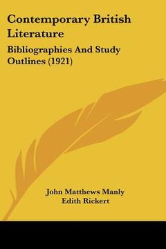 portada contemporary british literature: bibliographies and study outlines (1921) (in English)