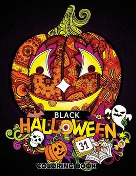 portada Black Halloween Coloring book: Adult Coloring Book Art Design for Relaxation and Mindfulness (en Inglés)