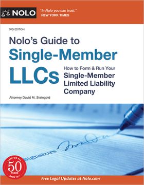 portada Nolo’S Guide to Single-Member Llcs: How to Form & run Your Single-Member Limited Liability Company (en Inglés)