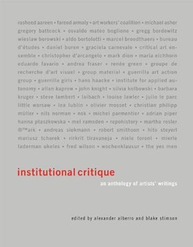 portada Institutional Critique: An Anthology of Artists' Writings (The mit Press) (en Inglés)