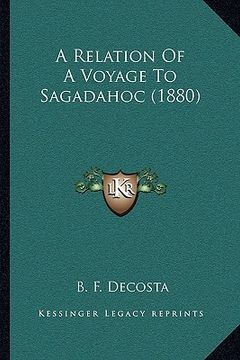 portada a relation of a voyage to sagadahoc (1880) (en Inglés)