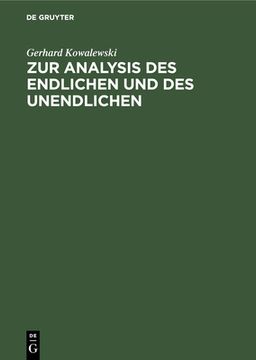 portada Zur Analysis des Endlichen und des Unendlichen: Vorlesungen aus Kurzsemestern. (en Alemán)